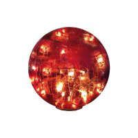 LED-Deco Glass Ball, Crackle Optic, 24 red LED, 25 cm Ø, Outdoor Transformer