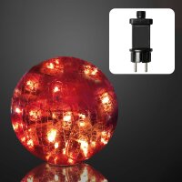 LED-Dekokugel Rissoptik, 32 rote LEDs, 30 cm Ø,  Außen-Transformator