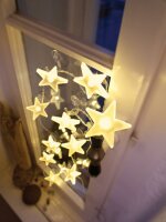 10-pcs. LED-Lightchain with frosted stars, yellow,...