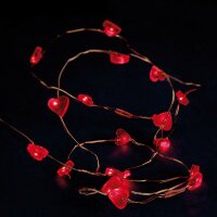 20-pcs. LED-Lightchain "Hearts", red,...