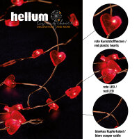 20-pcs. LED-Lightchain "Hearts", red, battery-operated, indoor