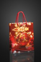 Deco gift bag with Christmas tree ball, red