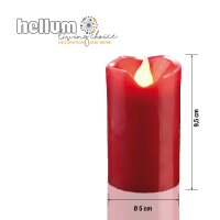 LED-Wachskerze, rot, 9,5x5cm, LED gelb, batteriebetrieben