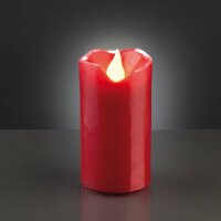 LED-Wachskerze, rot, 9,5x5cm, LED gelb, batteriebetrieben