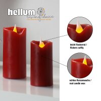 LED-Wachskerze, rot, 9,5x5cm, LED gelb, batteriebetrieben