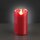 LED-Wachskerze, rot, 9,5x5cm, LED gelb, batteriebetrieben