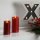 LED-Wachskerze, rot, 9,5x5cm, LED gelb, batteriebetrieben
