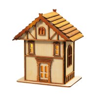 LED wooden half-timbered house 11.5 x 9.5 x 16.5