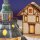 LED wooden half-timbered house 11.5 x 9.5 x 16.5