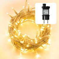 120-pcs. LED-Lightchain,  warm-white LEDs, with Timer, Outdoor-Transformer