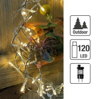120-pcs. LED-Lightchain,  warm-white LEDs, with Timer, Outdoor-Transformer