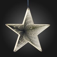 LED-Infinity-Star, Ø  20  cm, 42 warm-white LEDs, with Timer, battery operated