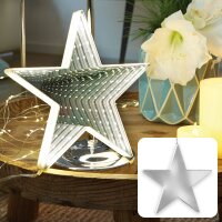 LED-Infinity-Star, Ø  20  cm, 42 warm-white LEDs, with Timer, battery operated
