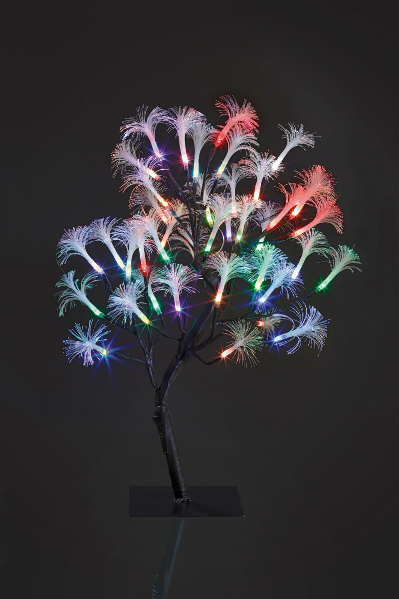 LEDBaum mit Fiberoptikblüten, 40 LEDs RGB, InnenTrafo