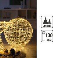 LED-Metal-Ball big, 130 warm-white LEDs, 60 cm Ø, IP 44 Outdoor-Transformer