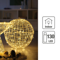 LED-Metal-Ball big, 130 warm-white LEDs, 60 cm Ø, IP 44 Outdoor-Transformer