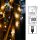 80-tlg. LED-Kugel-Lichterkette, warm-weiße LEDs, schwarzes Kabel, mit Timer, Außen-Trafo