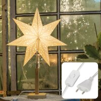 Paper Star white, with wooden base, ø 45 cm, E14,...