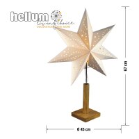 Paper Star white, with wooden base, ø 45 cm, E14, w/o bulb