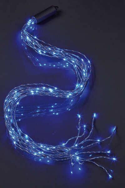 120-pcs. LED-Garland, blue, black wire, Indoor Trafo