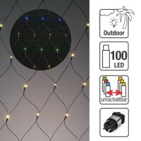 100-tlg. LED-Lichtnetz, umschaltbar multicolor warm-weiß, batteriebetrieben