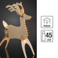 Wooden Reindeer, dismountable, 45 warm-white LED,...