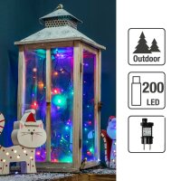 200-pcs. LED-Lightchain, coloured LEDs, Outdoor-Transformer