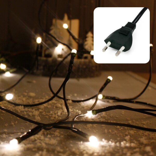 10-tlg. LED-Lichterkette, warm-weiß, grünes-Kabel, Euro-Stecker， 579123