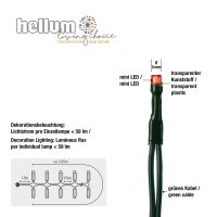 20-pcs. LED-Lightchain, coloured, green cable, Euro-Plug