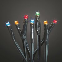 50-pcs. LED-Lightchain, coloured, grünes Kabel,...