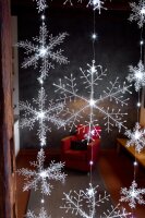 LED-Schneeflocken-Vorhang, 75 LEDs warm-weiß, Außen-Transformator