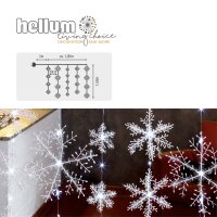 LED-Schneeflocken-Vorhang, 75 warm-weiße LEDs, mit Timer, Außen-Trafo