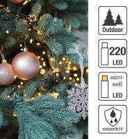 220-pcs. LED Lightchain Morning Dew Quick Lights, warm-white LEDs, Outdoor-Transfomer