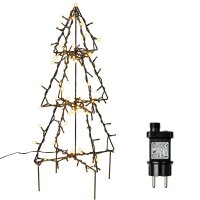 LED-Metal rim 2D/3D  Christmas-Tree Motif, 90 warm-white...