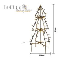 LED-Metal rim 2D/3D  Christmas-Tree Motif, 90 warm-white LEDs, Indoor-Transformer