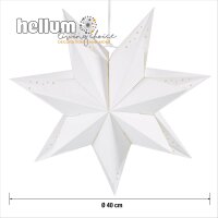 Papier-Stern weiß - doppellagig- DIA 40cm, E 14 Fassung, 1,5m Zuleitung, ohne  Leuchtmittel