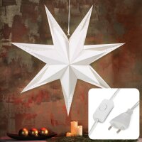 Paper star double layered white 63cm