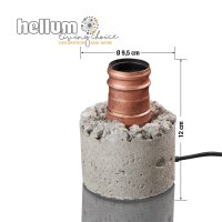 Zement-Sockel für E27 Lampen, grau, 1,5m Zuleitung, AN/AUS-Schalter, ohne Leuchtmittel