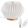 Papierlampe weiß, mit Holzstandfuß, Höhe: 24 cm, ø 36 cm, E14, inkl. Lampe