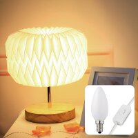 Paper Lamp white, with wooden base, height: 32 cm,...