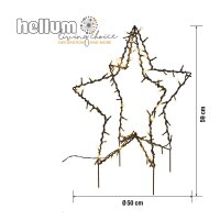 LED Christmas Star Outdoor, 90 warm-white LEDs, 50x50cm, 2D/3D selectable, Outdoor Transformer