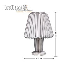 Paper Lamp white with dark stripes, with wooden base,Height, 33 cm, ø 22 cm, E14, with bulb
