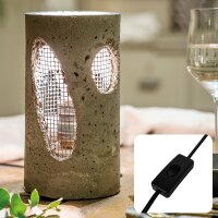 Zement-Lampe mit Gittergeflecht aus Metall, dunkelgrau,...