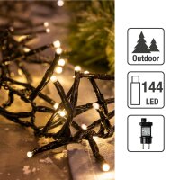 144-pcs. LED-Cluster-Lightchain, warm-white, 8 functions, Outdoor Transformer