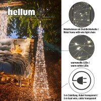 LED-Pyramid with Metal Rim and  Lightchain Morning Dew,  Height: 120 cm, 240 warm-white LEDs, Outdoor-Transformer