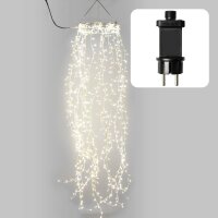 Ring with 640-pcs. LED-Cluster Curtain , warm-white, dimmable, silver cable, Outdoor-Tafo