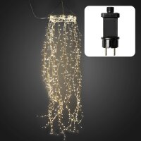 Ring with 640-pcs. LED-Cluster Curtain , warm-white, dimmable, silver cable, Outdoor-Tafo