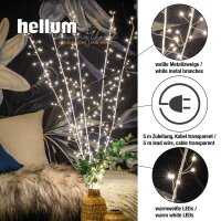 5 LED-Branches with Cluster-Lightchain, 300 warm-white LEDs, silver cable, Indoor-Trafo