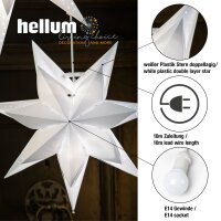 LED Paper Star double white 40 cm E14, Outdoor Plug