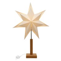 Paper Star white  Ø 45 cm, with wooden base,...